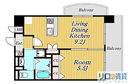 Luxe新大阪2 1DKの間取図画像