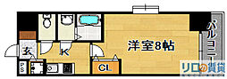 Luxe淡路2 1Kの間取図画像