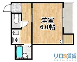 グローリーワン 1Kの間取図画像