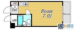 新大阪ハイグレートコーポ ワンルームの間取図画像