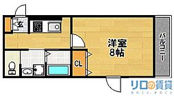 パークヒルズ新大阪will 1Kの間取図画像