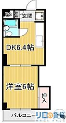 コーポ中瀬 1DKの間取図画像