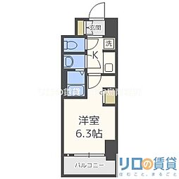 エステムコート新大阪12オルティ 1Kの間取図画像