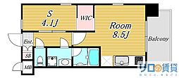 レジディア新大阪 ワンルームの間取図画像