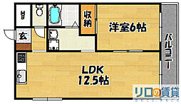 サン・ホワイティ豊里 1LDKの間取図画像
