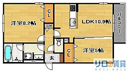 カーサ・プレッツァ豊里 2LDKの間取図画像