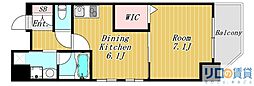 クリスタルグランツ新大阪 1DKの間取図画像