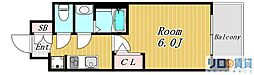 プレリスNEO大阪十三エルヴィオン 1Kの間取図画像