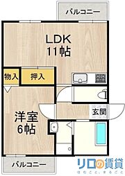 JMRレジデンス新大阪 1LDKの間取図画像