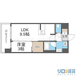 大阪市淀川区西宮原2丁目マンション 1LDKの間取図画像