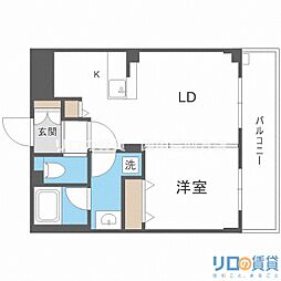 新大阪ファミール 1LDKの間取図画像