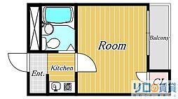 スリーデイズ新大阪 1Kの間取図画像