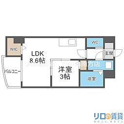 SEST新大阪 1LDKの間取図画像