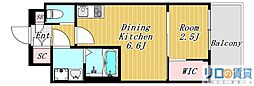 セレニテ三国プリエ 1DKの間取図画像