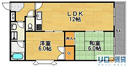 シャン・クレール豊新 2LDKの間取図画像