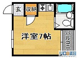 暁マンション ワンルームの間取図画像