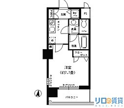 東明マンション新東 1Kの間取図画像