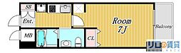 エステムコート新大阪Xザ・ゲート 1Kの間取図画像