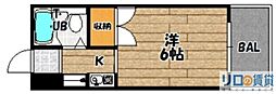 大昭マンション 1Kの間取図画像