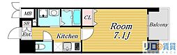 プランドール新大阪サウスレジデンス 1Kの間取図画像