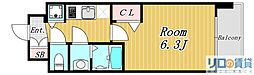 アドバンス新大阪ウエストゲート 1Kの間取図画像