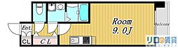 アドバンス新大阪3 ワンルームの間取図画像