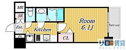 プレサンス新大阪ザ・シティ 1Kの間取図画像