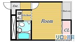 スリーデイズ新大阪 1Kの間取図画像