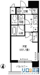 東明マンション新東 1Kの間取図画像