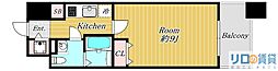 プラウドフラット新大阪 1Kの間取図画像
