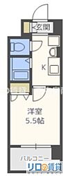 エスリード新大阪SOUTH 1Kの間取図画像