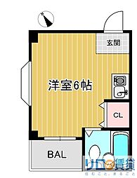 ロイヤルステージ上新庄 ワンルームの間取図画像