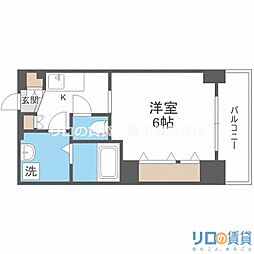 ウインズコート西中島 1Kの間取図画像