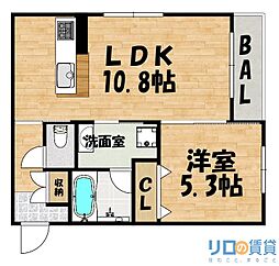シャーメゾンプリメーラ 1LDKの間取図画像
