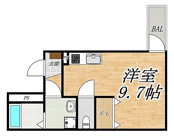 ｂａｄｇｅ瓜破ｅａｓｔ 303｜大阪府大阪市平野区瓜破東3丁目(賃貸アパート1R・3階・30.01㎡)の写真 その2