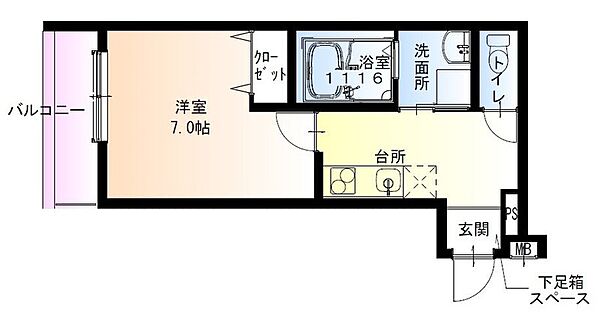 フジパレス平野郷V番館 103｜大阪府大阪市平野区平野上町1丁目(賃貸アパート1K・1階・27.09㎡)の写真 その2