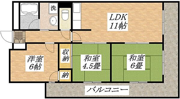 メゾン平野パートI 501｜大阪府大阪市平野区背戸口1丁目(賃貸マンション3LDK・5階・60.00㎡)の写真 その2