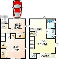 「天窓のある家」 B ｜ 大阪府大阪市東住吉区駒川2丁目（賃貸一戸建2LDK・1階・62.10㎡） その2