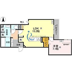スペチアーレ平野西 1LDKの間取図画像