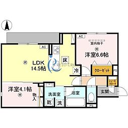 (仮称)D-ROOM平野区加美東5丁目PJ 2LDKの間取図画像