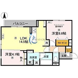 (仮称)D-ROOM平野区加美東5丁目PJ 2LDKの間取図画像