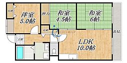 アミティエ喜連 3LDKの間取図画像