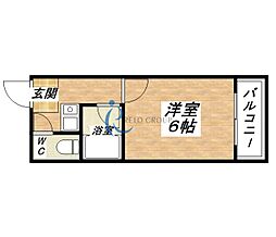 グランドリィーペペ平野東 1Kの間取図画像