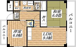 ボナール・デト 2LDKの間取図画像