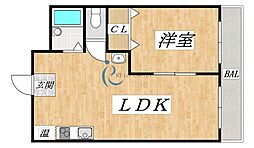 ロイヤル加美北 1LDKの間取図画像