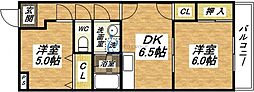 サン・グレール 2DKの間取図画像