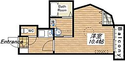 エントレ流町 ワンルームの間取図画像