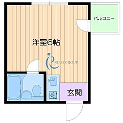 プログレス駒川 ワンルームの間取図画像
