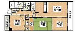 シーズモア 3LDKの間取図画像