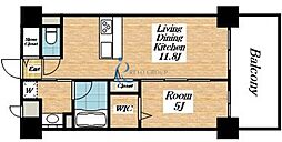 ARIETTA南巽 1LDKの間取図画像